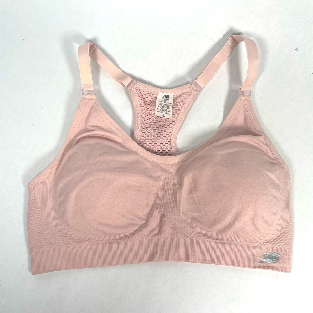 New Balance Blush Pink Sports Bra Size Large Baby Pink